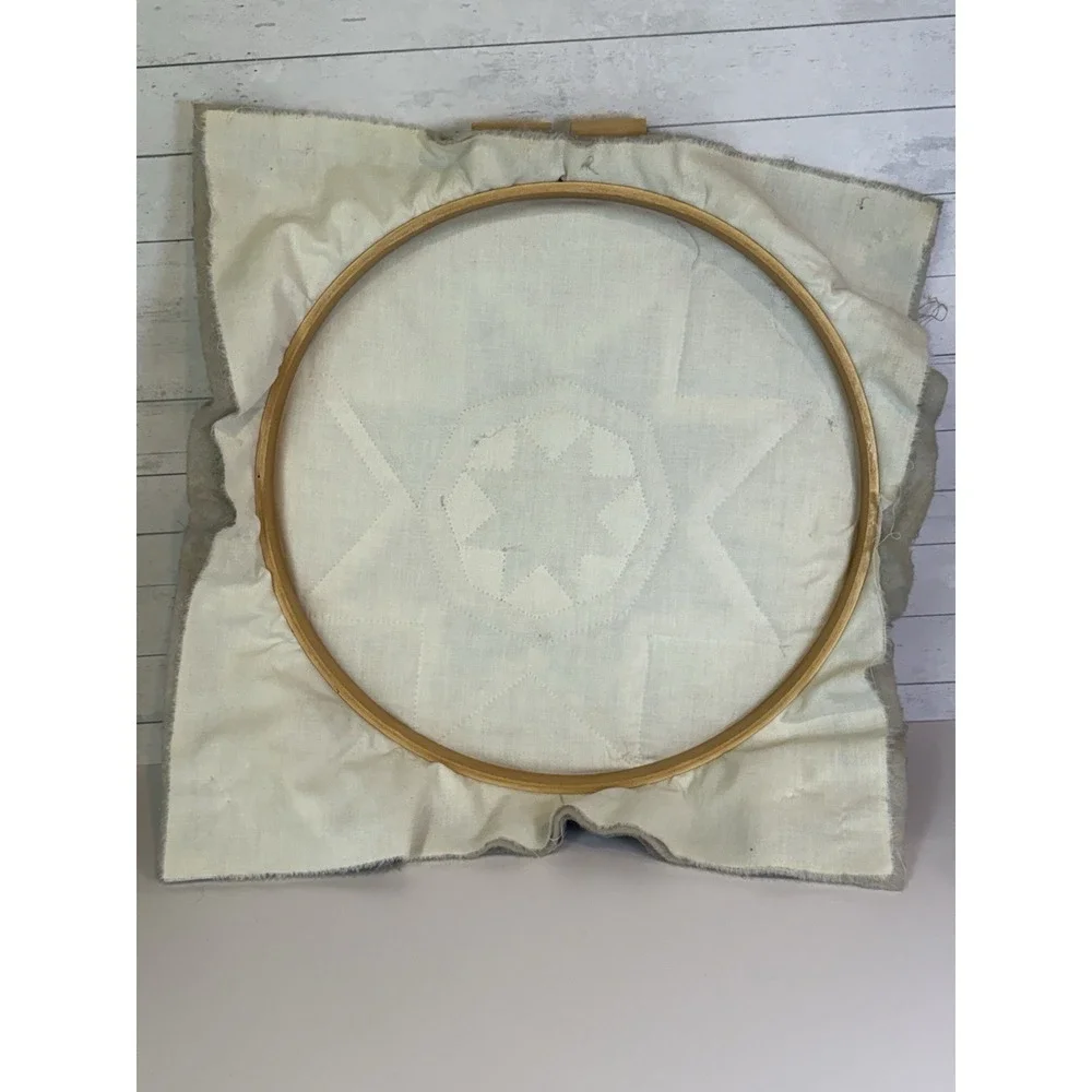 Handmade Quilt Block Wall Hanging in Embroidery Hoop 17